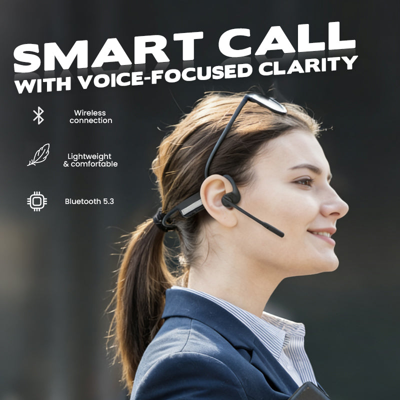 AeroCall™ | Casque Bluetooth Oreille Ouverte avec Micro Anti-Bruit