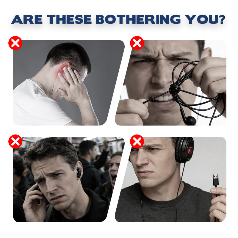 AeroCall™ | Casque Bluetooth Oreille Ouverte avec Micro Anti-Bruit