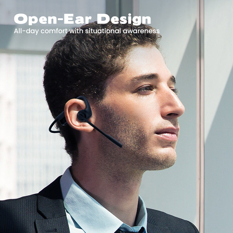 AeroCall™ | Casque Bluetooth Oreille Ouverte avec Micro Anti-Bruit