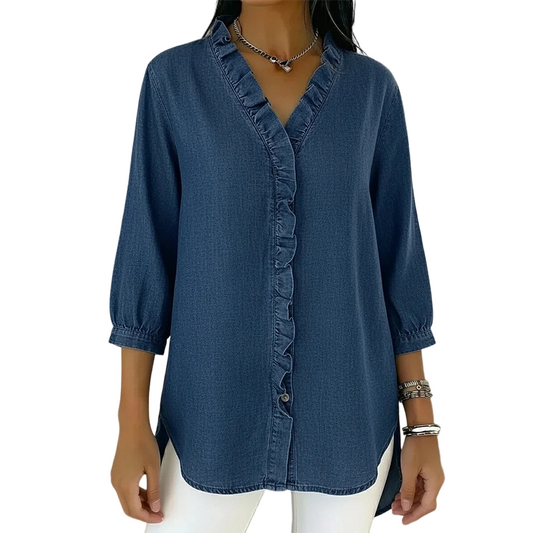 Lunaria™ - Blouse femme à col en V avec volants