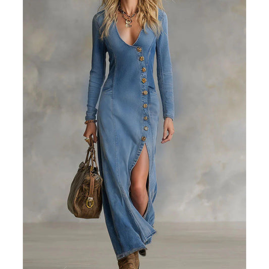 Veloura™ - Robe maxi asymétrique