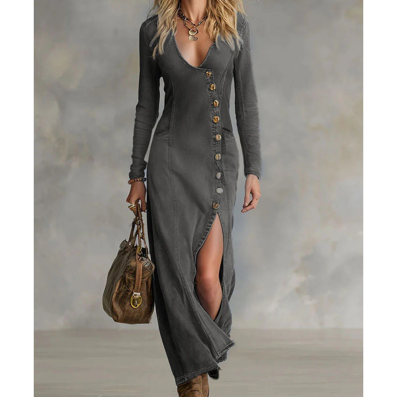 Veloura™ - Robe maxi asymétrique