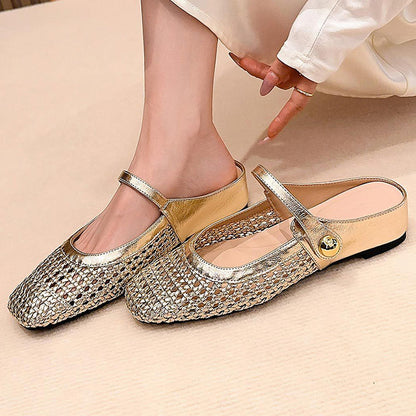 Aérivelle™ Mules Tressées Mary Jane – Confort Léger et Style Moderne