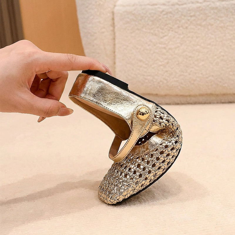 Aérivelle™ Mules Tressées Mary Jane – Confort Léger et Style Moderne