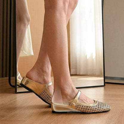 Aérivelle™ Mules Tressées Mary Jane – Confort Léger et Style Moderne