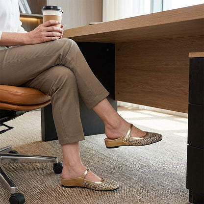 Aérivelle™ Mules Tressées Mary Jane – Confort Léger et Style Moderne