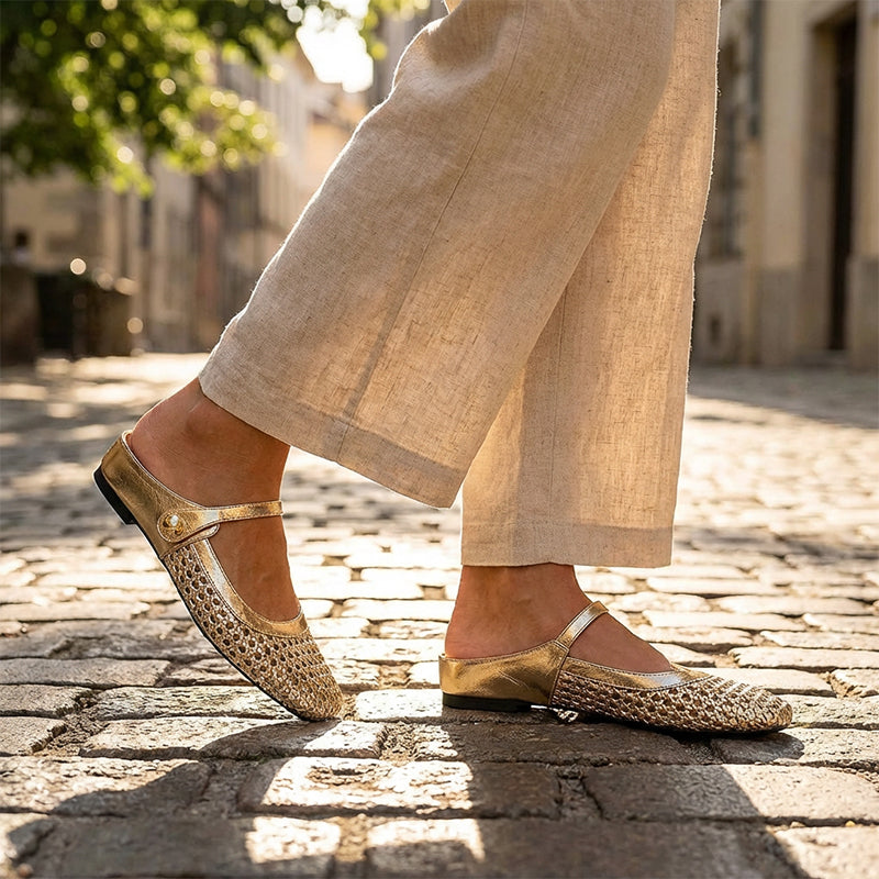 Aérivelle™ Mules Tressées Mary Jane – Confort Léger et Style Moderne