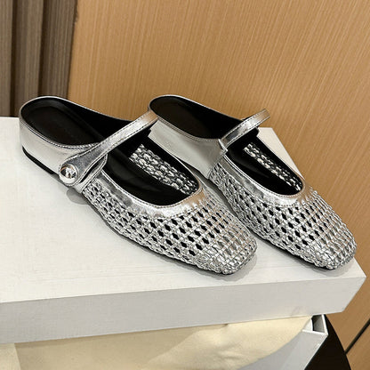 Aérivelle™ Mules Tressées Mary Jane – Confort Léger et Style Moderne