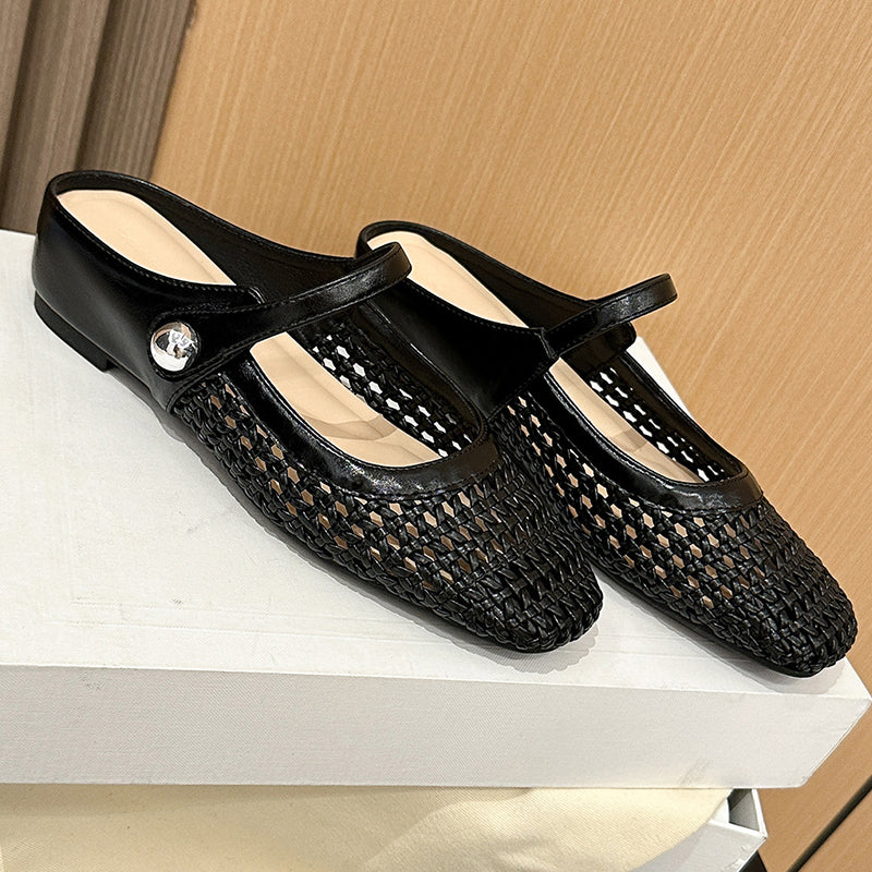 Aérivelle™ Mules Tressées Mary Jane – Confort Léger et Style Moderne