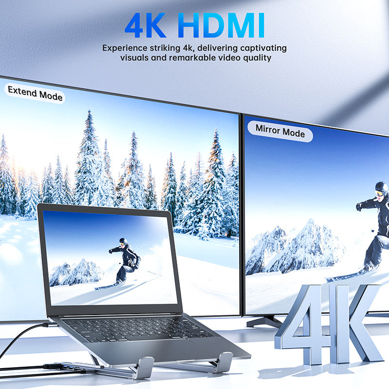 DockMaster™ Station d’Accueil 8-en-1 avec Support Réglable pour Ordinateur Portable