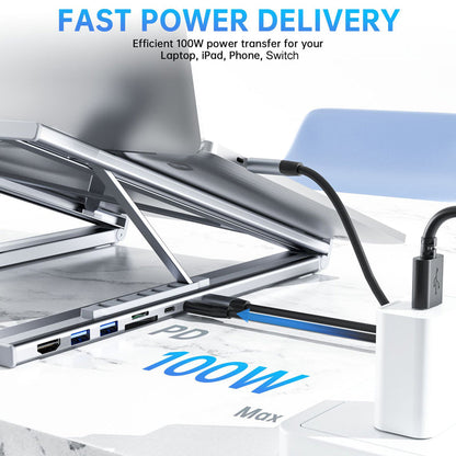DockMaster™ Station d’Accueil 8-en-1 avec Support Réglable pour Ordinateur Portable