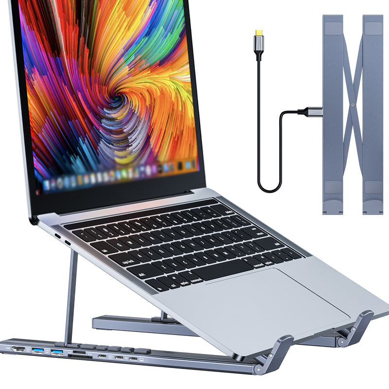 DockMaster™ Station d’Accueil 8-en-1 avec Support Réglable pour Ordinateur Portable